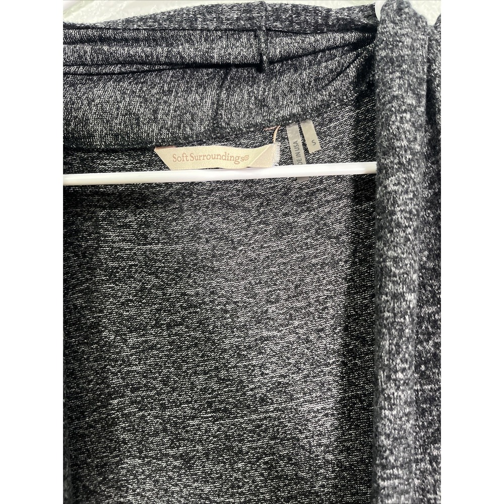 Soft Surroundings Cardigan Womens S Grey Marl Open Front Longline Duster Travel - Picture 6 of 7